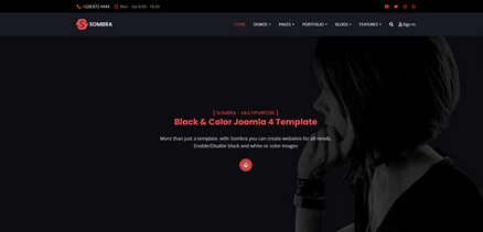 Sombra - Black & Color Multipurpose Joomla Template