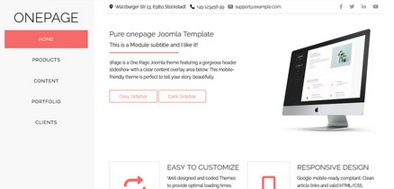 Onepage - Responsive Clean Onepage Sites Joomla Template