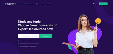 JA Educatsy - Joomla Template with LMS Extension included