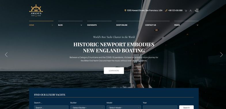 Amanus - Responsive Yacht Charter Joomla Template
