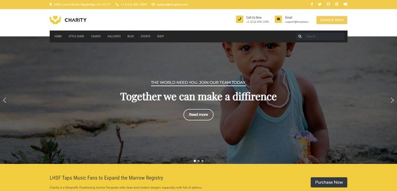 Charity - Nonprofit, Fundraising, and Charity Joomla Template