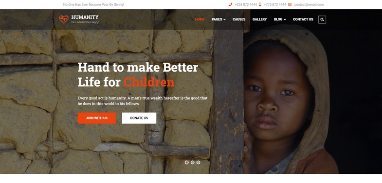 Humanity - Nonprofit, Charity, NGO Fundraising Joomla Template