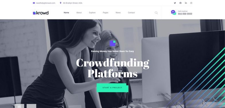 Krowd - Crowdfunding Projects & Charity Joomla Template