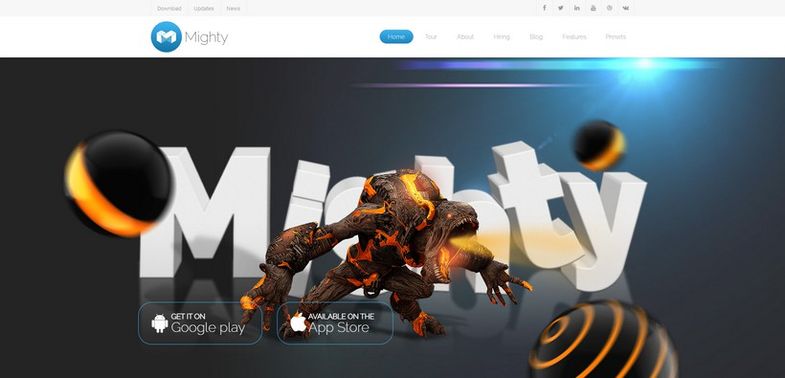 Mighty - App & Product Showcase Joomla Template Gantry 5