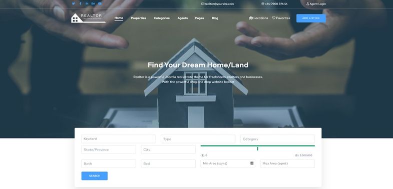 Realtor - Template Joomla pour l'immobilier