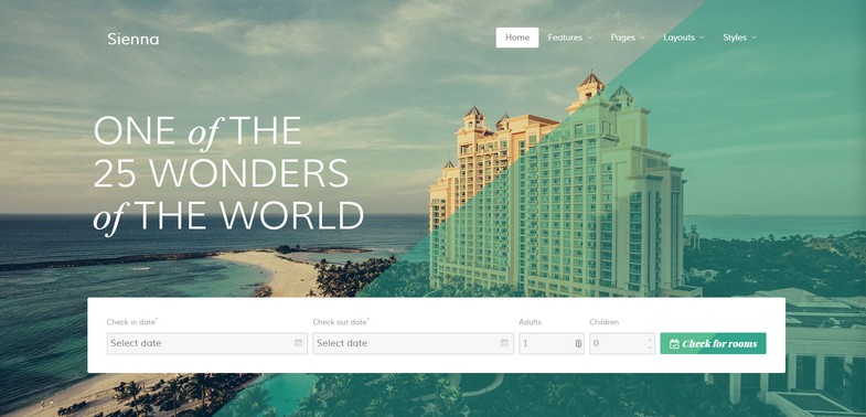 Sienna - Joomla Template for Travel Agencies, Apartment Complexes, etc