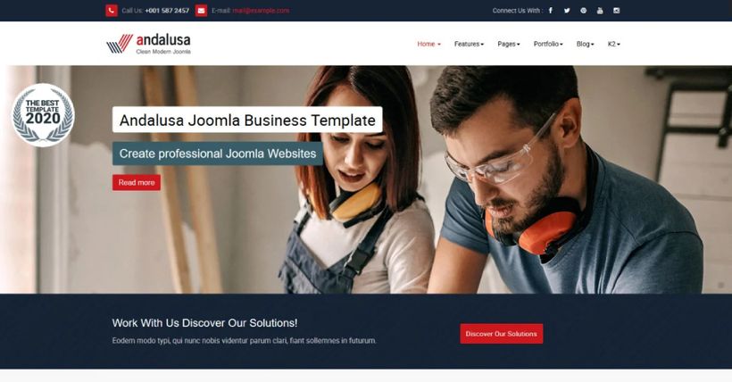 Andalusa - Business Corporation Joomla 4 & Joomla 3 Template