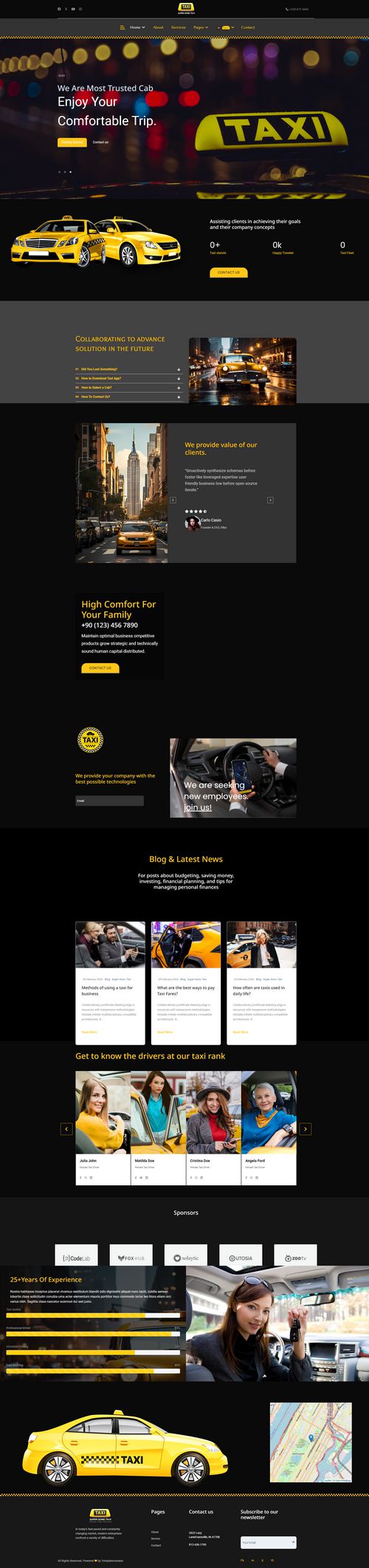 Taxi - Taxi Company and Cab Service Joomla Template