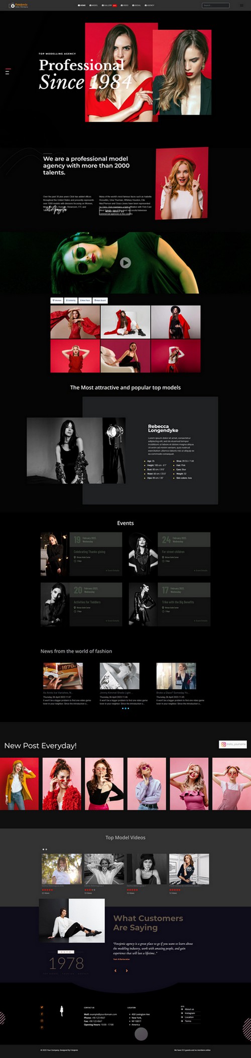 Fotojenic - Fashion Agency And Top Model Joomla 4 Template