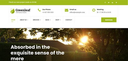 Greenleaf - Gardening, Lawn & Landscaping Joomla Template