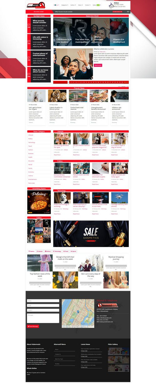Habermatic - Professional News And Magazine Joomla 4 Template