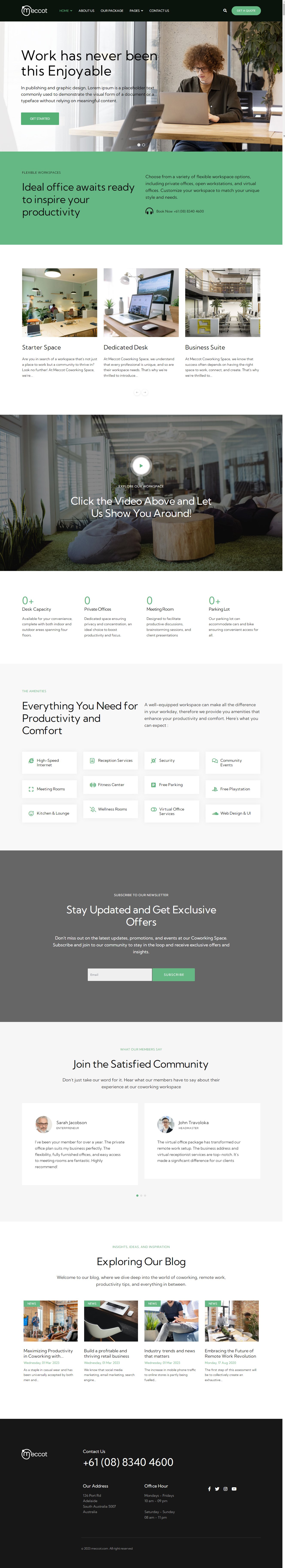 Meccot - Dynamic Coworking Space Joomla 4 Template