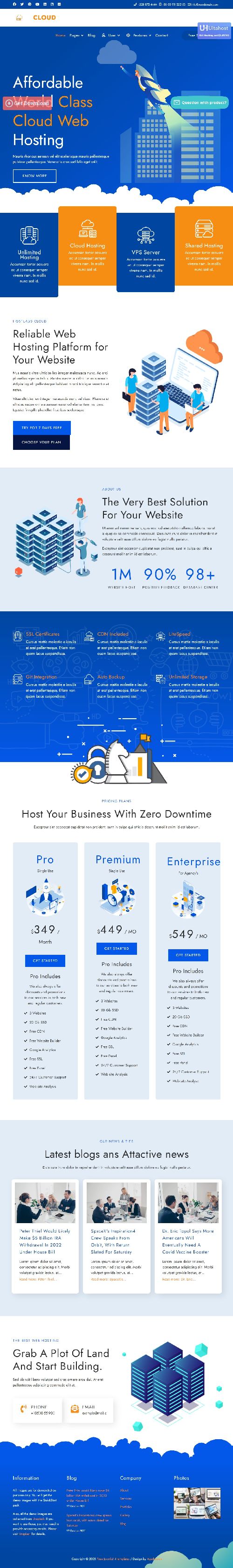 Cloud - Hosting Business Company Joomla 4 Template Website