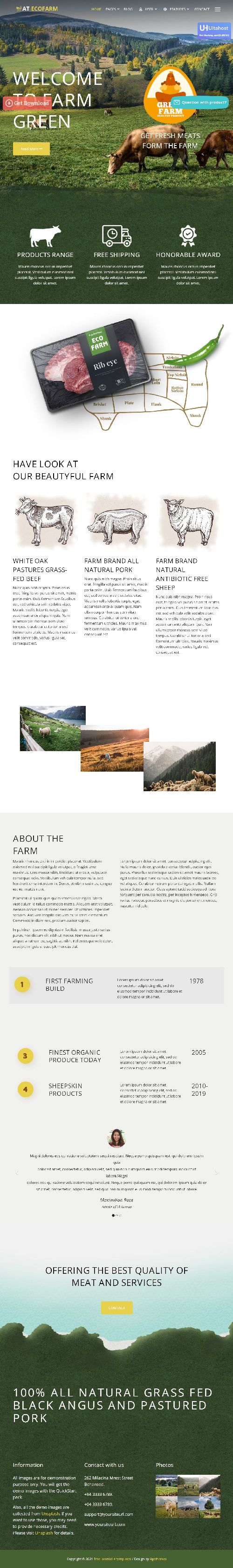 Ecofarm Onepage - Joomla Template for Farming Business & Services