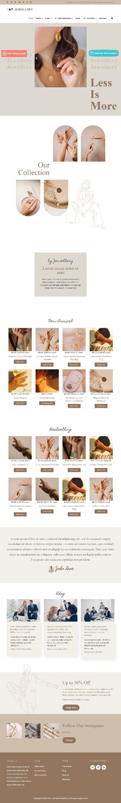 Jewellery - Jewellery eCommerce Joomla Template Website