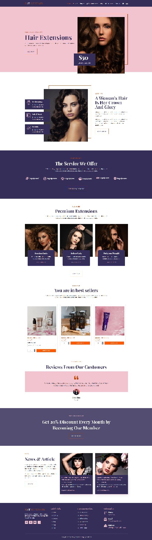 Luxhair - Joomla template for hairdressers, hair salons
