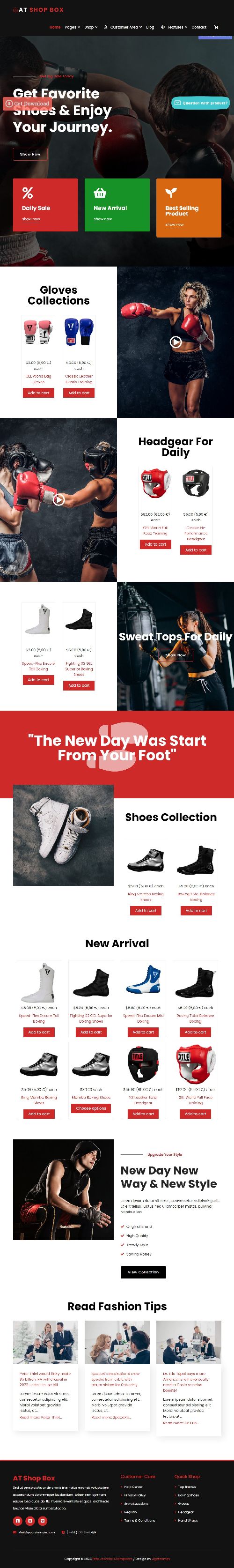 Shop Box - eCommerce Joomla Template for Boxing Products