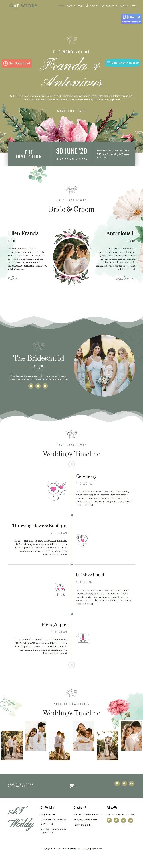 Weddy - Responsive Wedding Planner Joomla Template Website