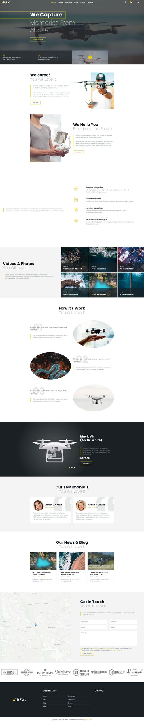 Airex - Drone and Copter Websites page Joomla 4 Template