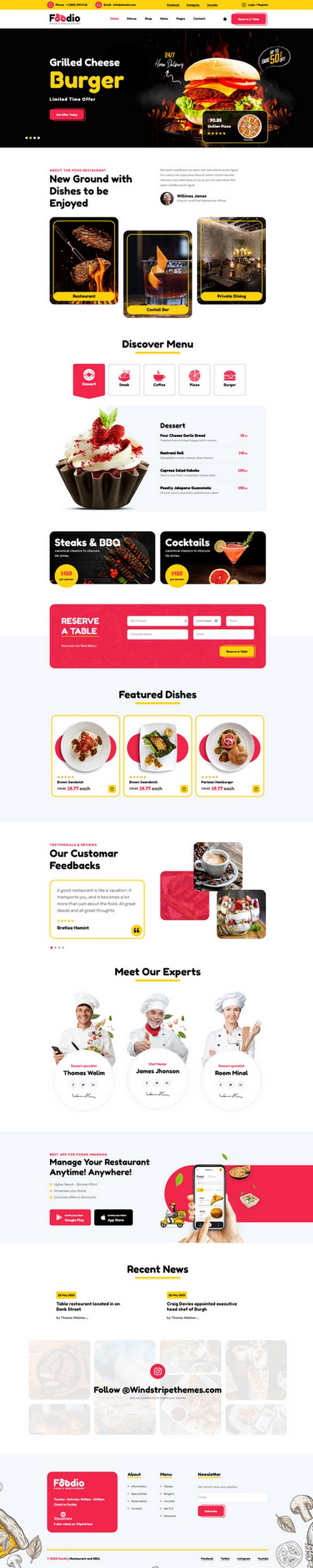 Foodio - Fast Food & Restaurant Joomla 4 Template