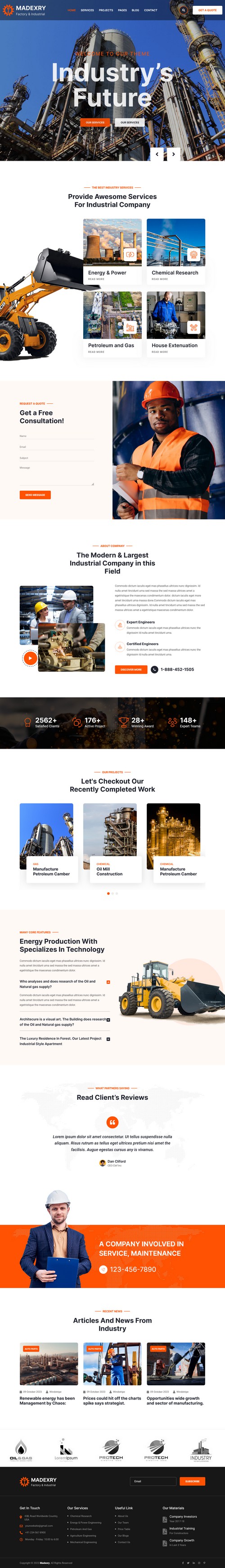 Madexry - Factory & Industrial Joomla Template