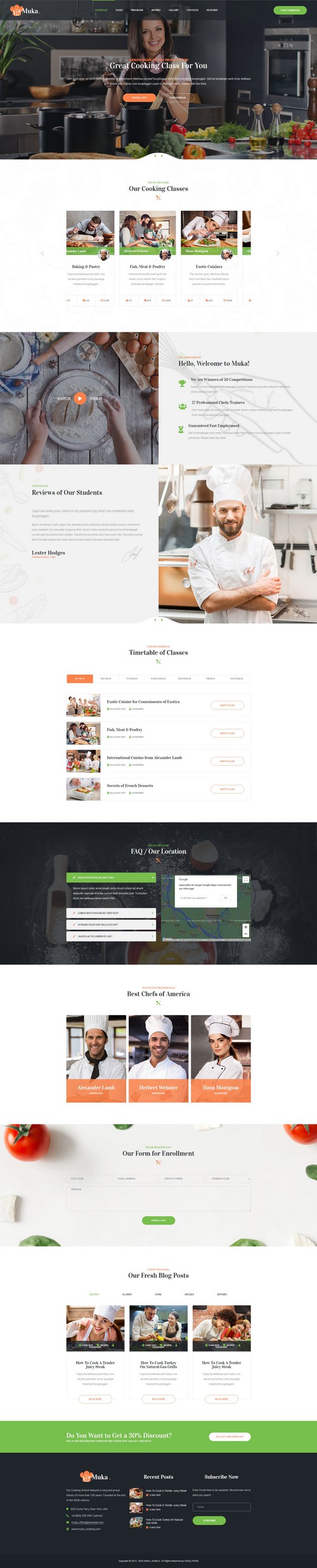 Muka - Bakery and Cooking Classes Joomla Template