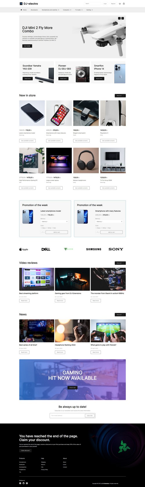 DJ-Electronics - Professional eCommerce Joomla 4 template / Yootheme
