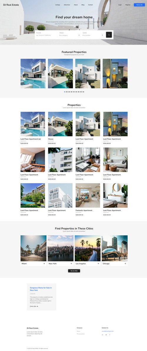 DJ-Realestate - Professional Real Estate Joomla 4 template / Yootheme