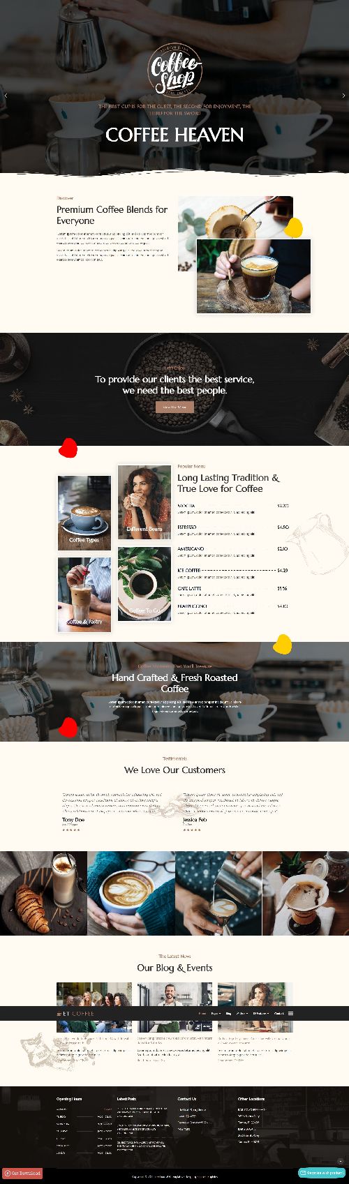 Coffee - Coffee and Restaurant Websites Joomla 4 template