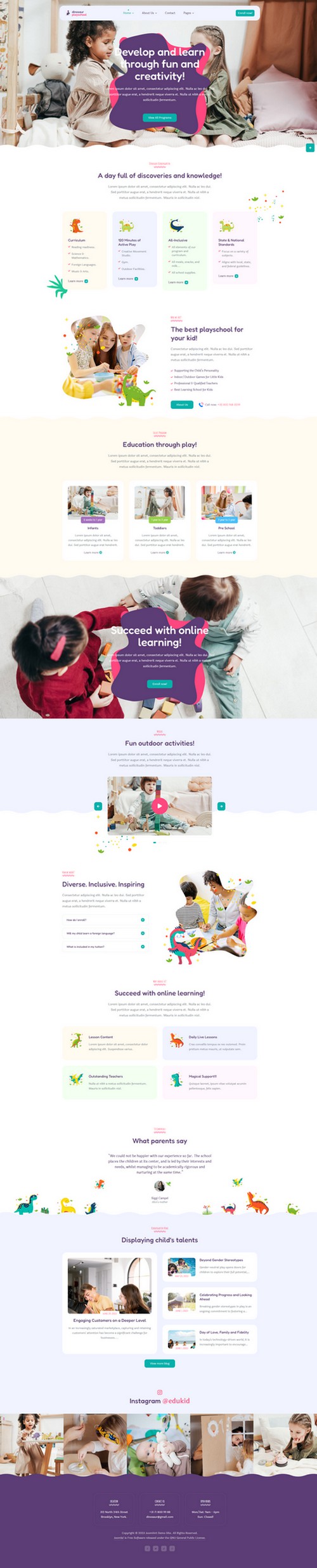 Edukid - Professional Joomla Kindergarten template