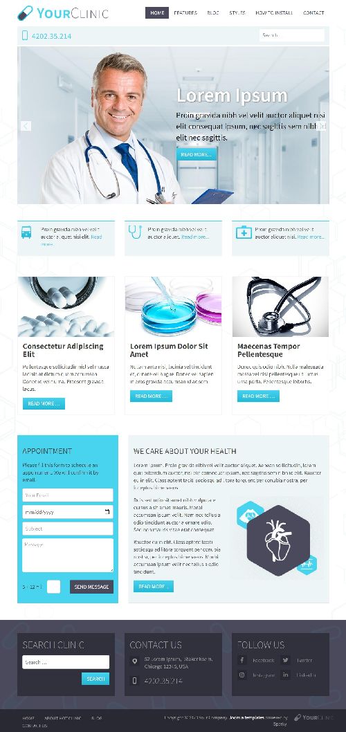 Clinic - Joomla 4 Template for Hospitals, Clinics Websites