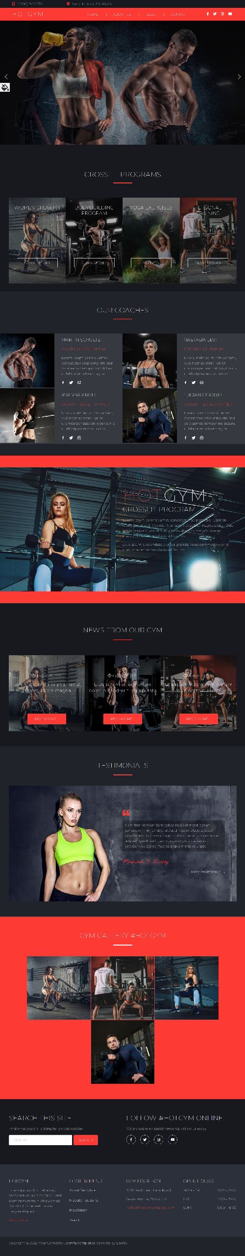 Gym - CrossFit Studios Bodybuilding Clubs Joomla 4 Template