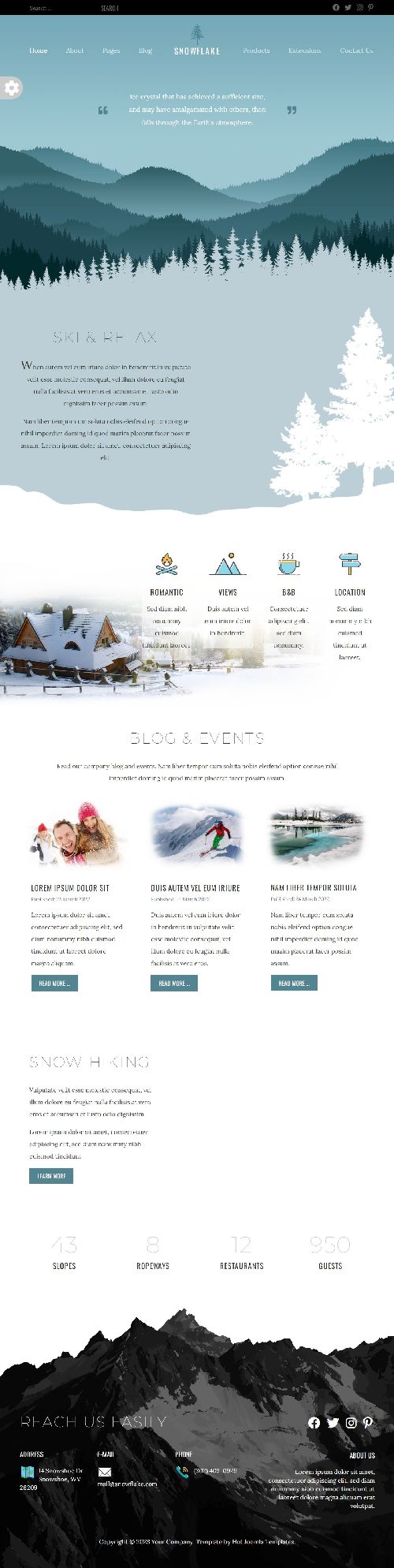 Snowflake - Premium Ski Resorts Equipments Joomla 4 Template