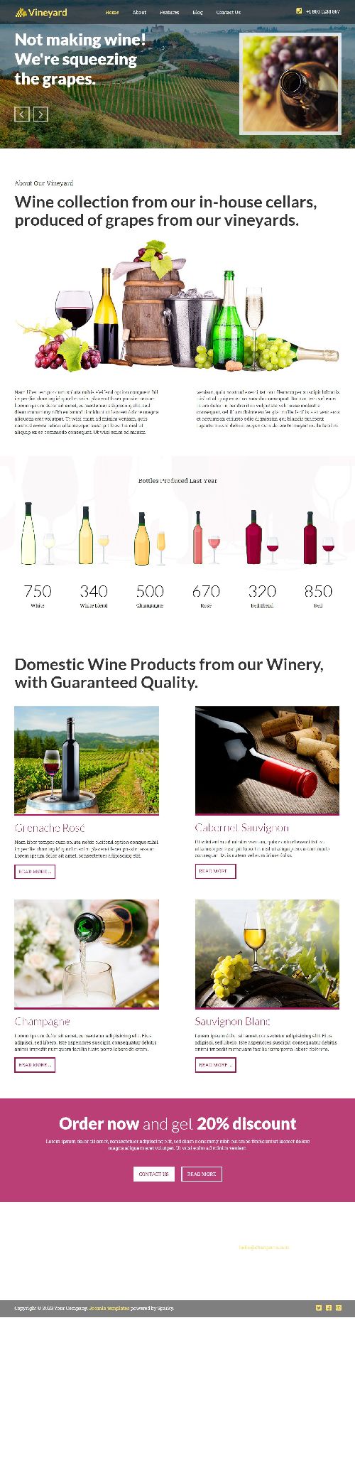 Vineyard - Premium Joomla 4 Template for Vine Producers Site