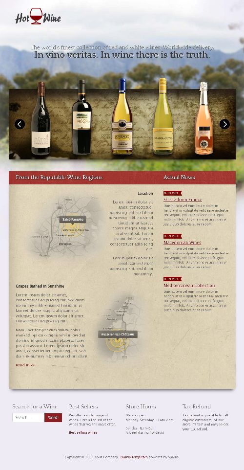 Wine - Joomla 4 Template dedicated to make an online winery