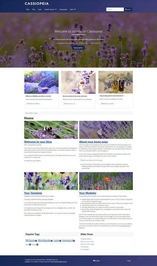 Cassiopeia - Official Joomla 4 Template