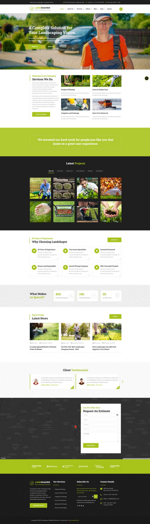 The Landshaper - Gardening, Lawn & Landscaping Joomla Template
