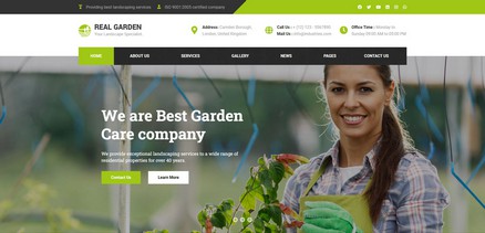 Real Garden - Gardening, Lawn and Landscaping Joomla 4 Template