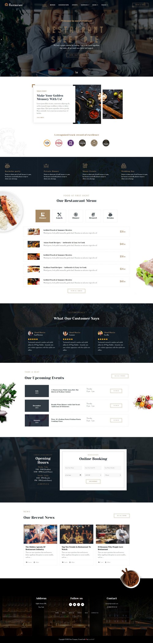 Restaurant - Joomla 4 Template for Food & Cafe Business