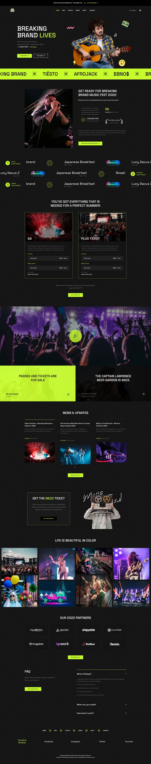 JA Festival - Joomla 4 Template for Events Festival Websites