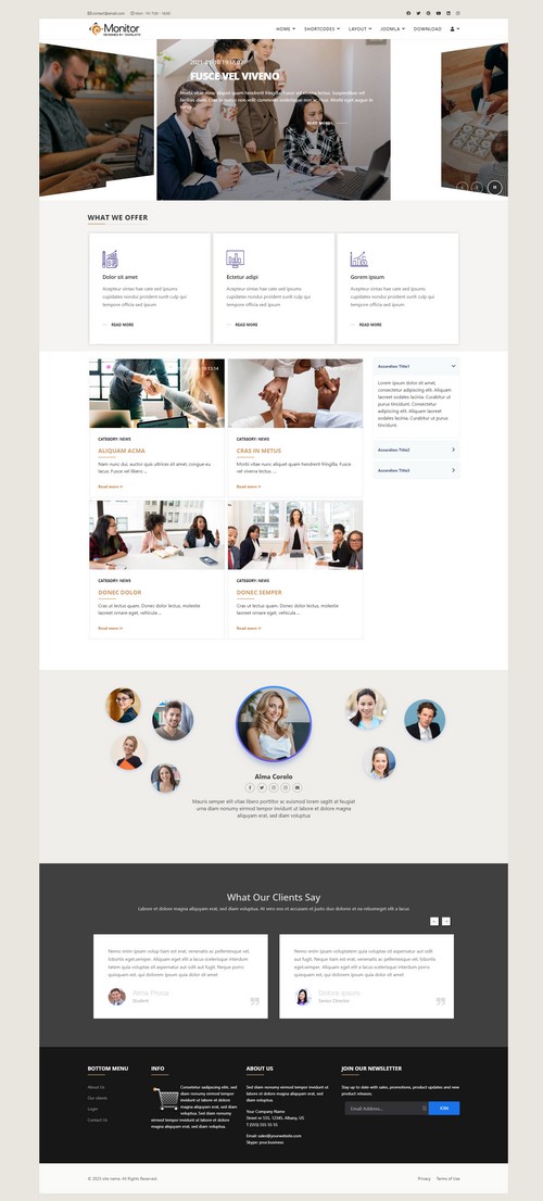 Monitor - Corporate, Business and Consulting Joomla Template