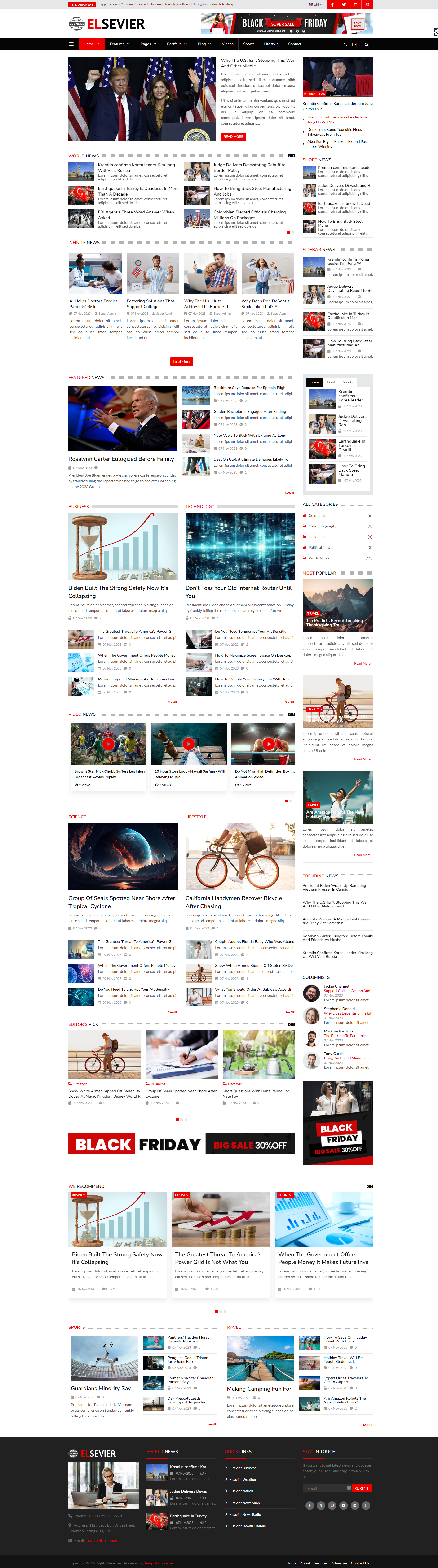 Elsevier - News Portal and Magazine Joomla Template