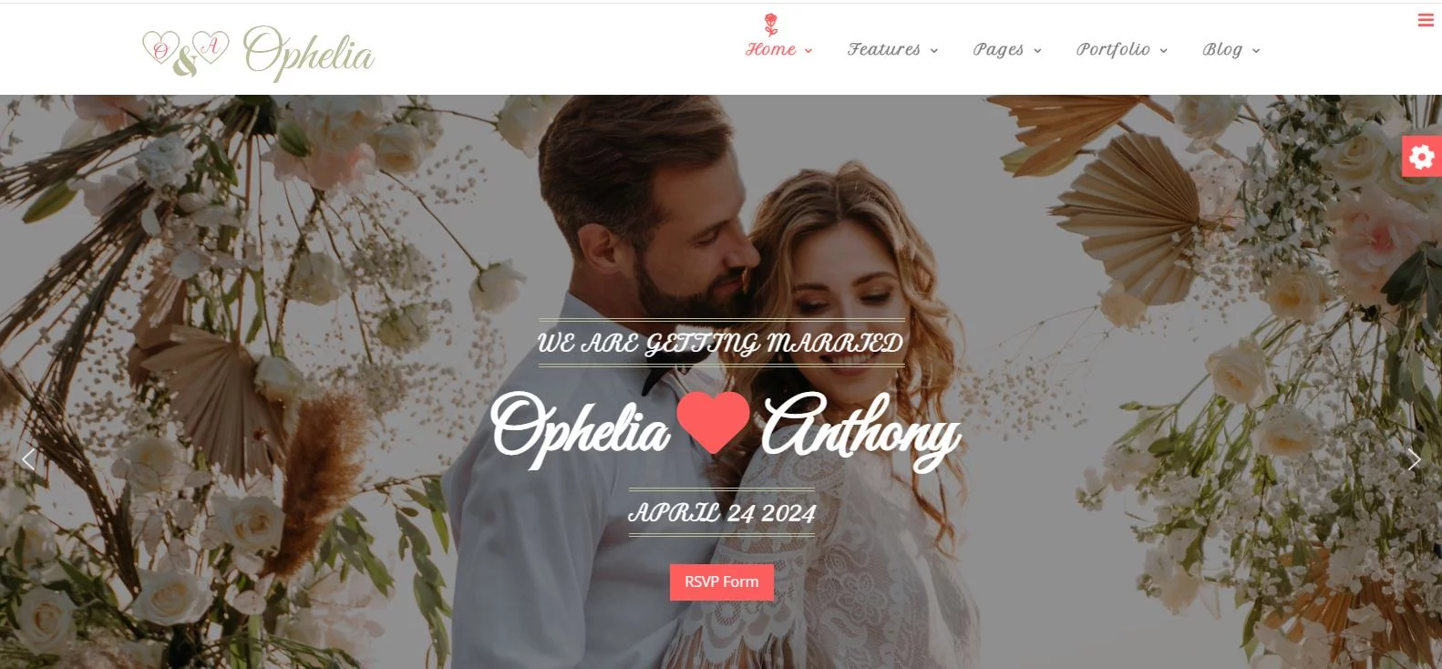 Ophelia - Joomla Wedding and Dating Template