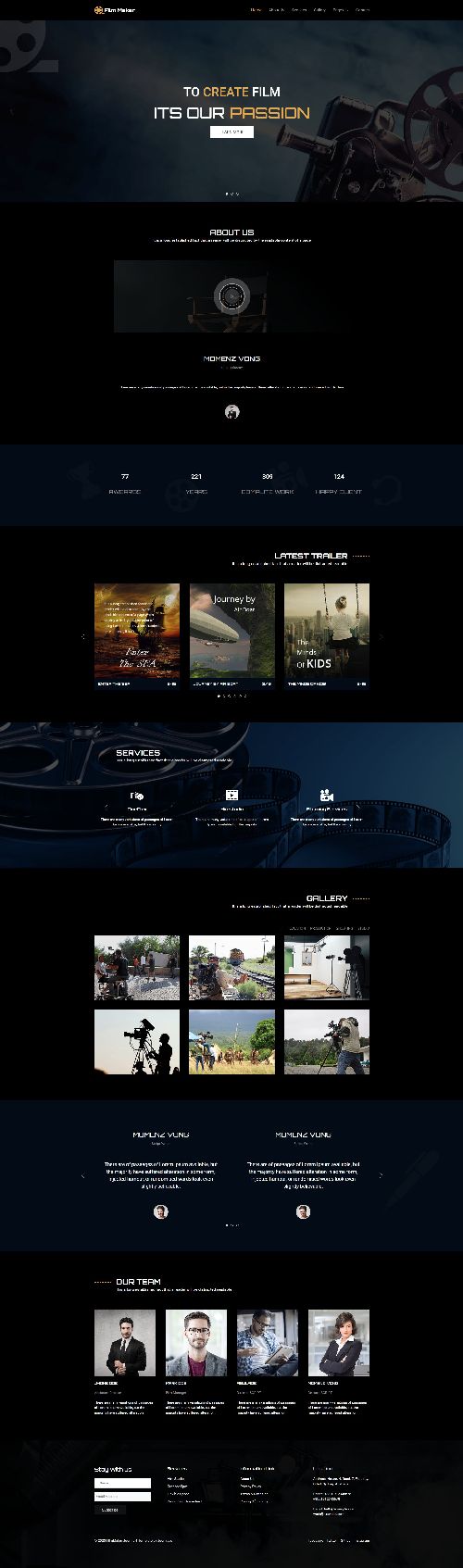 Filmmaker - Responsive Film Studio Sites Joomla 4 Template