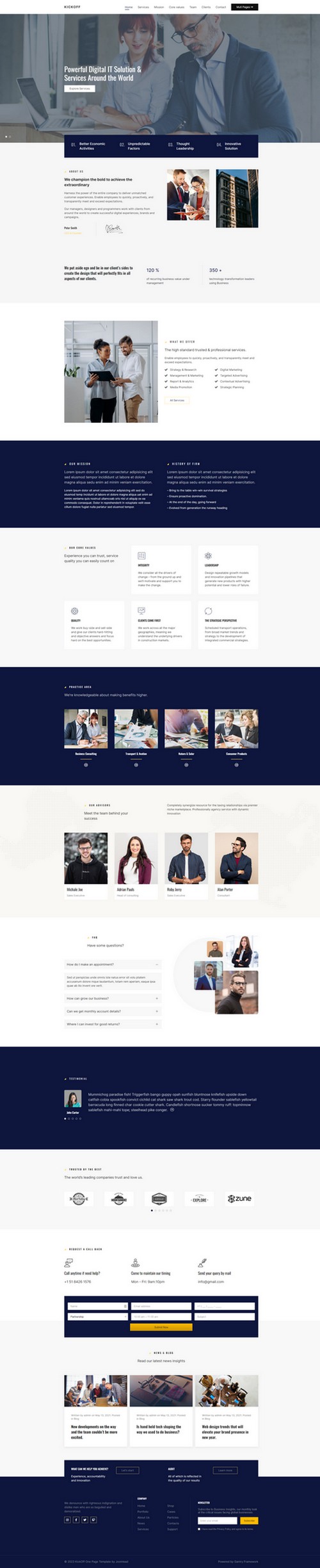 KickOff - Product Landing Services Joomla 4 Template