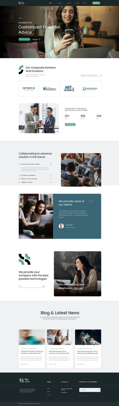 Investa - Consultancy, Law Firm, and Corporate Business Joomla Template