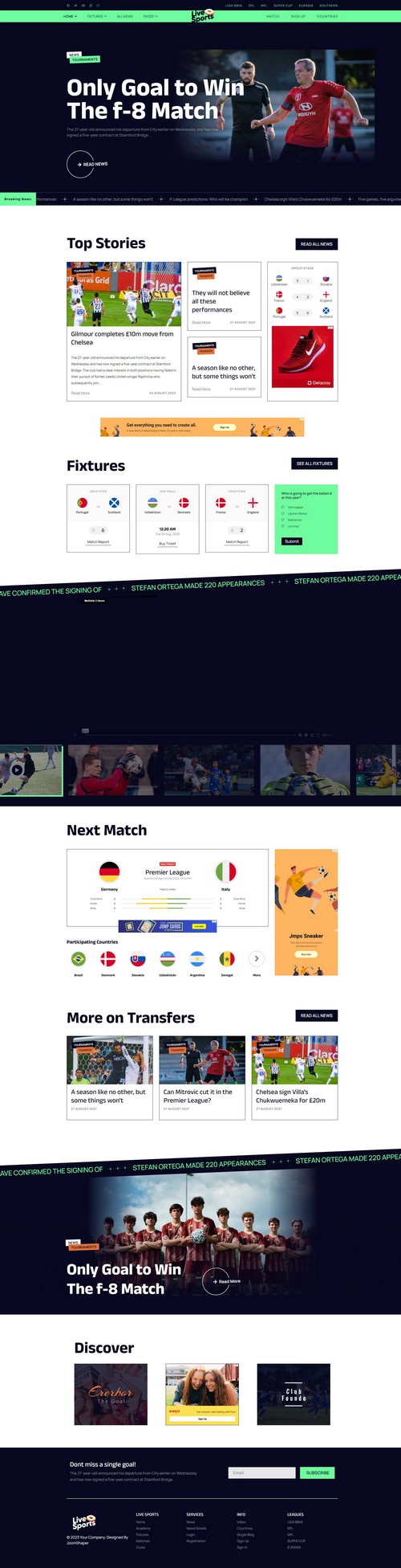 Live Sports - All - in - one Joomla 4 Template for Sports