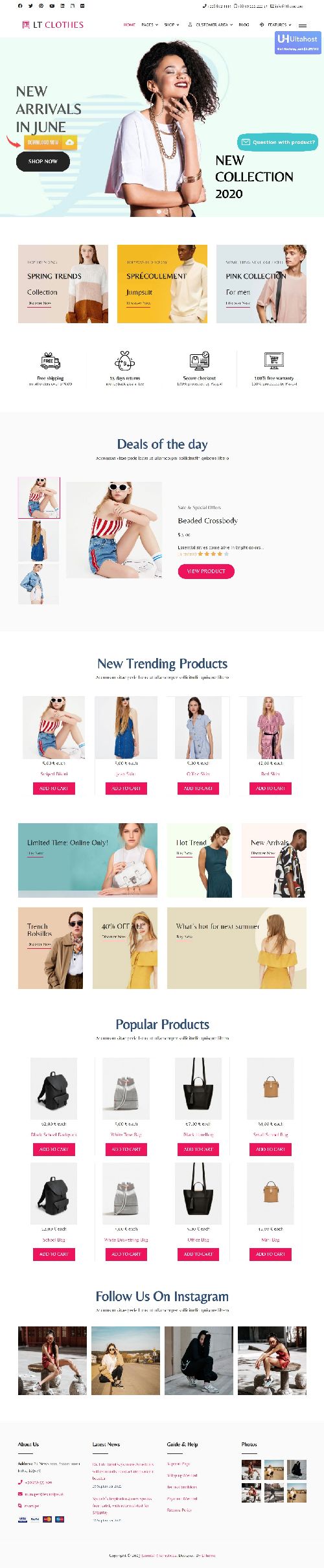 LT Clothes Shop - Online Shopping J2Store Joomla 4 template