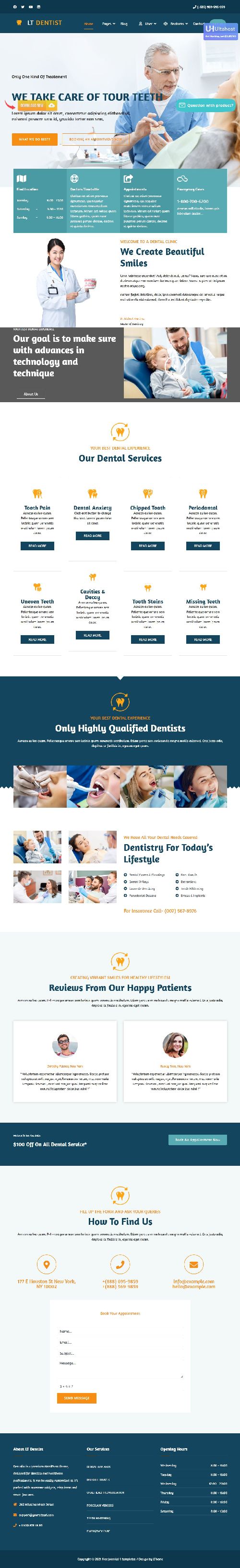 LT Dentist - Dentist, Medical Services Joomla 4 Template