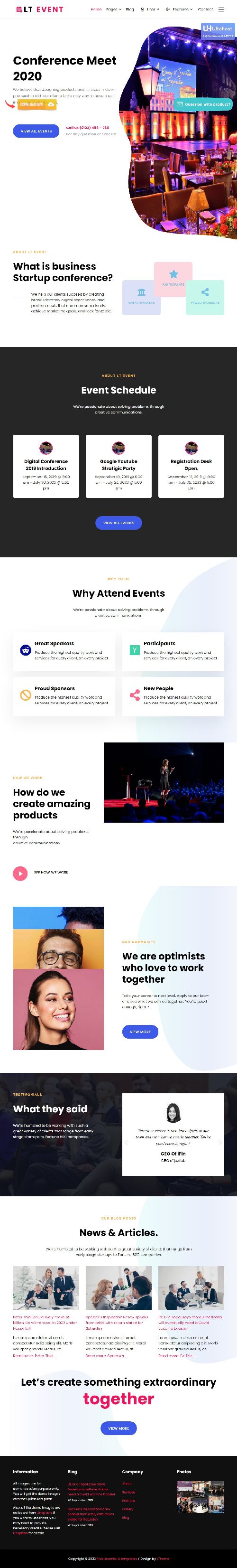 LT Event - Events and Conferences Joomla 4 Template